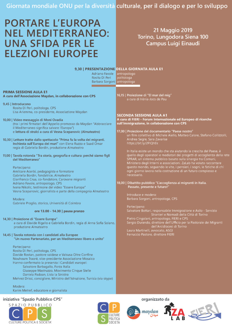 Scopri di più sull'articolo Portare l’Europa nel Mediterraneo: Una sfida per le elezioni europee – Torino, 21 maggio